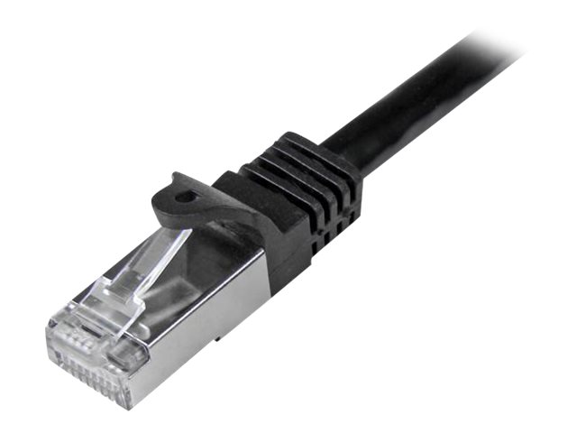 StarTech.com 50cm CAT6 Ethernet Cable, 10 Gigabit Shielded Snagless RJ45 100W PoE Patch Cord, CAT 6 10GbE SFTP Network Cable w/Strain Relief, Black, Fluke Tested/Wiring is UL Certified/TIA - Category 6 - 26AWG (N6SPAT50CMBK) - Patch cable - RJ-45 (M) to RJ-45 (M) - 50 cm - SFTP / 50 micron - CAT 6 - molded, snagless - black