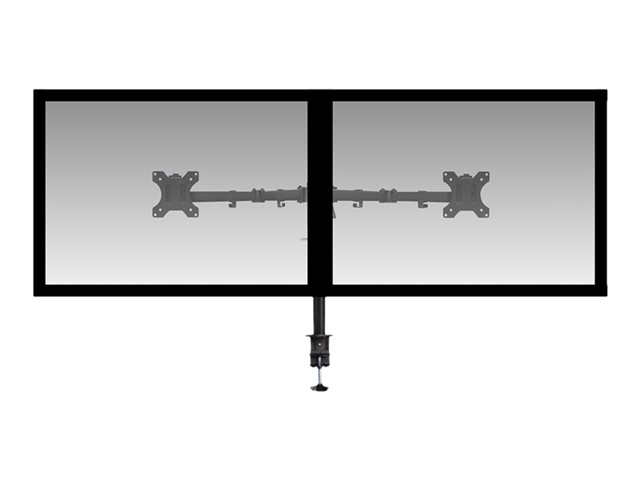 Bevestigingskit (klem, pakkingringklem, stand) - verstelbare dubbele armen - voor 2 LCD-schermen - plastic, aluminium, staal - schermgrootte: 10\"-32\" - bevestigingsinterface: 75 x 75 mm - te monteren op bureau