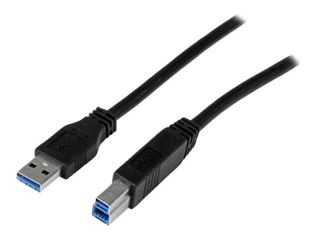 StarTech.com 2m 6 ft Certified SuperSpeed USB 3.0 A to B Cable Cord - USB 3 Cable - 1x USB 3.0 A (M), 1x USB 3.0 B (M) - 2 meter, Black (USB3CAB2M) - USB cable - USB Type B (M) to USB Type A (M) - USB 3.0 - 2 m - molded - black - for P/N: KITBXDOCKPEU, KITBXDOCKPNA, KITBXDOCKPUK, SV231HU34K6, SV231QDPU34K, SV431HU34K6