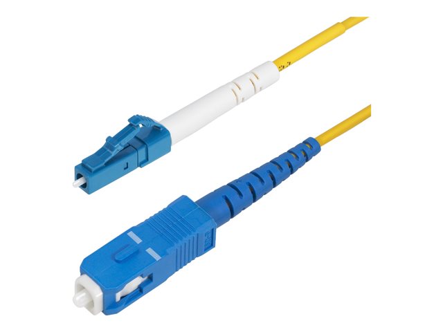 StarTech.com 5m (16.4ft) LC to SC (UPC) OS2 Single Mode Fiber Cable - Patch cable - LC/UPC single-mode (M) to SC/UPC single-mode (M) - 5 m - 2 mm - fibre optic - simplex - 9 / 125 micron - OS1/OS2 - halogen-free, bi-directional, passive - yellow