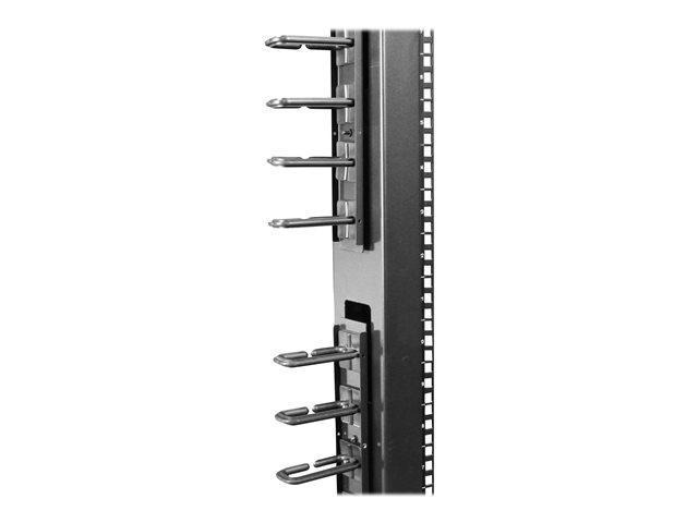 StarTech.com Vertical 0U Server Rack Cable Management w/ D-Ring Hooks - 40U Network Rack Cord Manager Panels - 2x 3ft Wire Organizers (CMVER40UD) - D-ring cable management kit - 1.83 m - black - 40U - for P/N: RK2537BKM, RK4242BK24, RK4242BK30