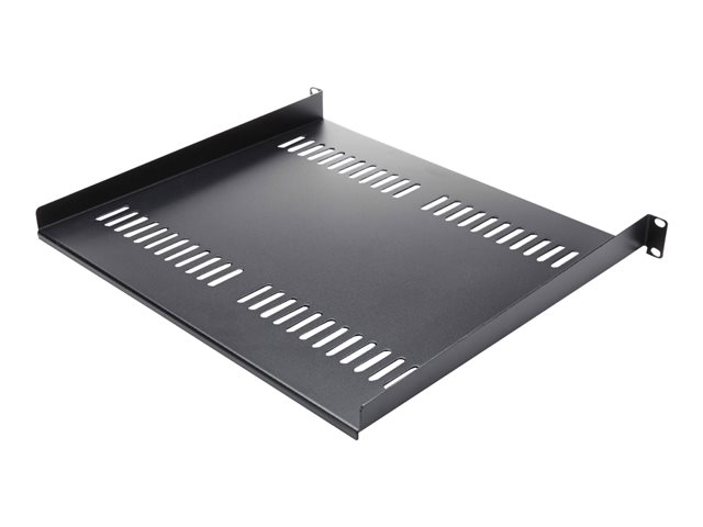 StarTech.com 1U Vented Server Rack Cabinet Shelf, 16in Deep Fixed Cantilever Tray, Rackmount Shelf for 19\" AV/Data/Network Equipment Enclosure w/ Cage Nuts & Screws, 44lbs Weight Capacity - 1U Network Rack Shelf (CABSHELF116V) - Rack shelf - black - 1U - 16\" - for P/N: CABSHELF116