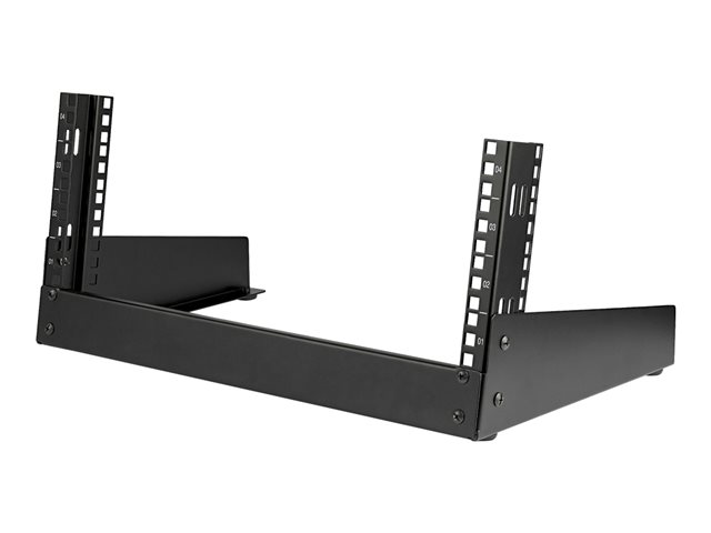 StarTech.com 4U 19\" Desktop Open Frame Rack, 2 Post Free-Standing Network Rack Switch Depth for Patch Panel/Data/AV/IT/Communication/Studio/Computer Equipment 66lb Cap. w/ Cage Nuts/Screws - 4U 2-Post Desktop Rack (RK4OD) - Rack open frame - 2-post - desktop - black - 4U