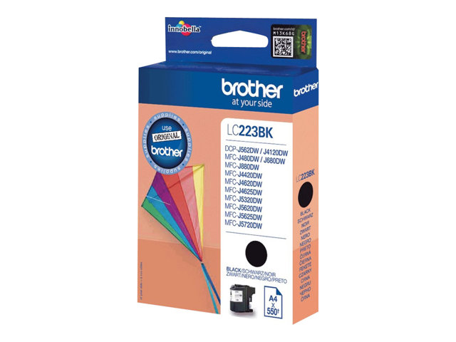 Brother LC223BK - Black - original - ink cartridge - for Brother DCP-J4120, J562, MFC-J4625, J480, J5320, J680, J880, Business Smart MFC-J4420