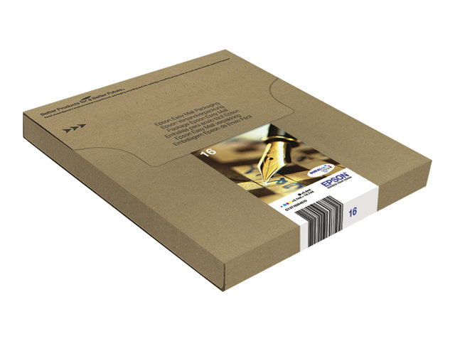 Epson 16 Multipack Easy Mail Packaging - 4-pack - black, yellow, cyan, magenta - original - box - ink cartridge - for WorkForce WF-2010, 2510, 2520, 2530, 2540, 2630, 2650, 2660, 2750, 2760