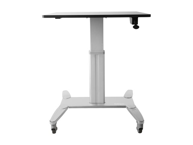 StarTech.com Mobile Standing Desk, Portable Sit Stand Ergonomic Height Adjustable Cart on Wheels, Rolling Computer/Laptop Workstation Table w/ Locking One-Touch Lift for Teachers/Student - Mobile Computer Table (STSCART) - Stand - for notebook / keyboard / mouse - black & silver - for P/N: ARMTBLTDT, ARMTBLTIW, ARMTBLTUGN