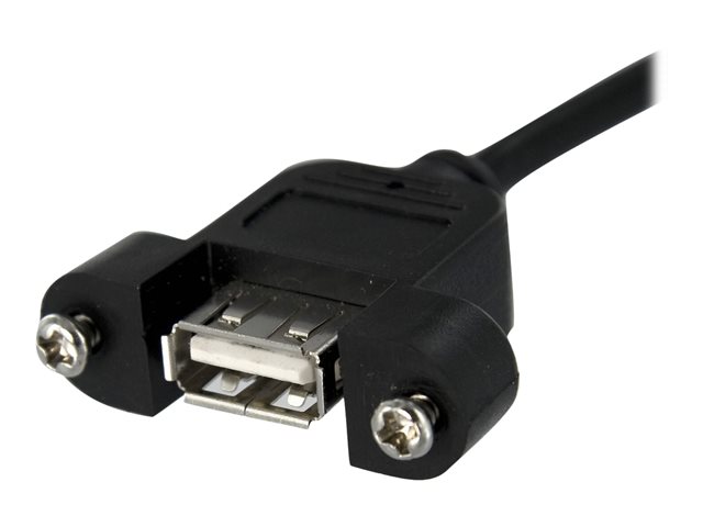 StarTech.com 3 ft Panel Mount USB A to Motherboard Header Cable F/F - USB internal to external cable - 5 pin USB 2.0 header (F) to USB (F) - 90 cm - black