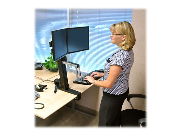 Ergotron WorkFit-S - Standing desk converter - rectangular - polished aluminium, high-grade plastic, powder-coated steel - black