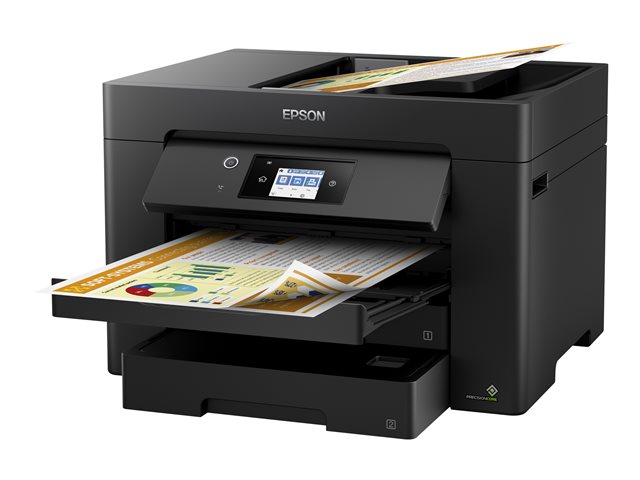 Epson WorkForce WF-7830DTWF - Multifunction printer - colour - ink-jet - A3 (297 x 420 mm) (original) - A3 (media) - up to 25 ppm (printing) - 500 sheets - 33.6 Kbps - USB 2.0, LAN, Wi-Fi(n)