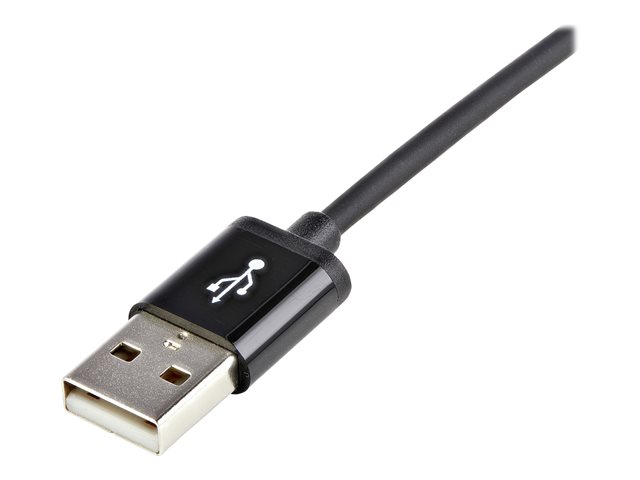 StarTech.com 2m (6ft) Long Black Apple® 8-pin Lightning Connector to USB Cable for iPhone / iPod / iPad - Charge and Sync Cable (USBLT2MB) - Lightning cable - Lightning male to USB male - 2 m - double shielded - black - for P/N: ST4200MINI2, ST4200MINIC