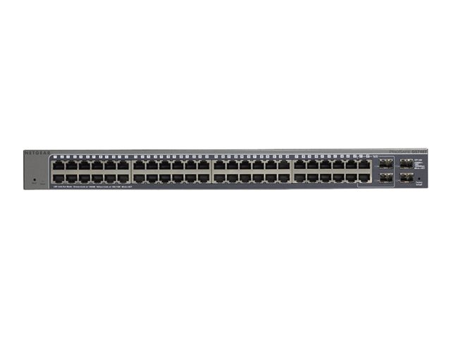 NETGEAR Smart GS748T - V5 - switch - L3 Lite - Managed - 48 x 10/100/1000 + 2 x Gigabit SFP + 2 x combo Gigabit SFP - desktop, rack-mountable