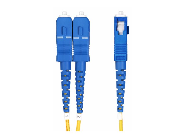 StarTech.com 50m (164ft) LC to SC (UPC) OS2 Single Mode Duplex Fiber Optic Cable, 9/125µm, Laser Optimized, 10G, Bend Insensitive, Low Insertion Loss - LSZH Fiber Patch Cord (SMLCSC-OS2-50M) - Patch cable - LC/UPC single-mode (M) to SC/UPC single-mod