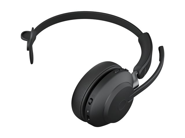 Jabra Evolve2 65 UC Mono - Headset - on-ear - convertible - Bluetooth - wireless - USB-A - noise isolating - black