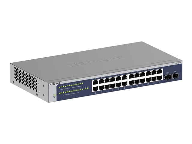 NETGEAR GS724T - Version 6 - switch - L3 Lite - smart - 24 x 10/100/1000 + 2 x SFP - desktop, rack-mountable
