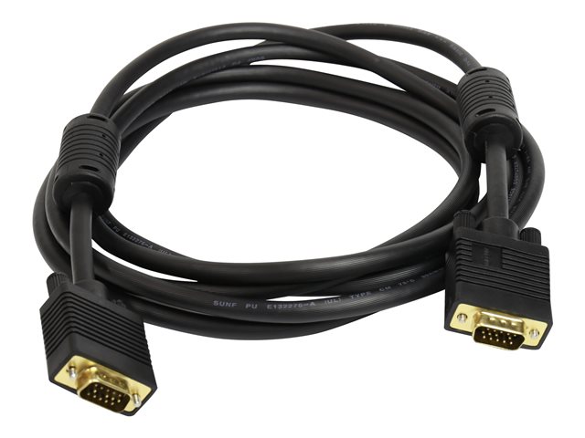 Ergotron - VGA cable - HD-15 (VGA) (M) to HD-15 (VGA) (M) - 3 m - molded - black - for P/N: 45-353-026