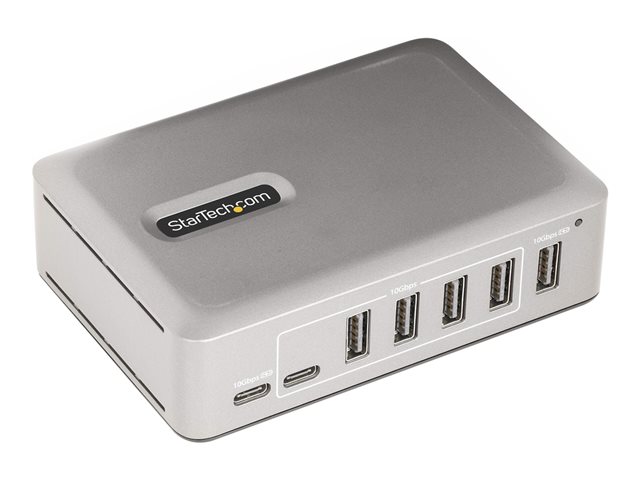StarTech.com 7-Port USB-C Hub, 5x USB-A + 2x USB-C, Self-Powered w/ 65W Power Supply, USB 3.1 10Gbps Hub w/ BC1.2 Charging, Desktop/Laptop USB Hub with 3ft Locking USB-IF Certified Cable - USB Expansion Hub (10G5A2CS-USB-C-HUB) - Hub - 5 x USB 3.2 Gen 2 + 2 x USB-C 3.2 Gen 2 - desktop