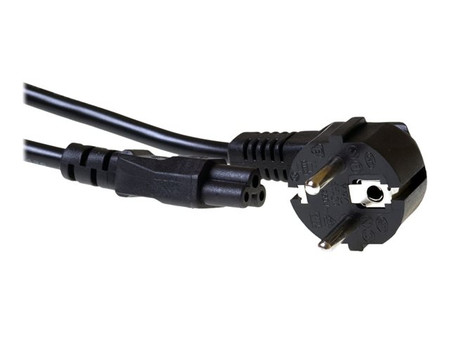ACT - Voedingskabel - power CEE 7/7 (M) naar IEC 60320 C5 - 230 Volt wisselstroom V - 5 m - 90° connector - zwart