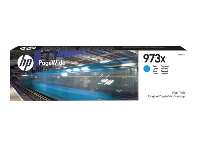 HP 973X - High Yield - cyan - original - PageWide - ink cartridge - for PageWide Managed MFP P57750, P55250, PageWide Pro 452, 477