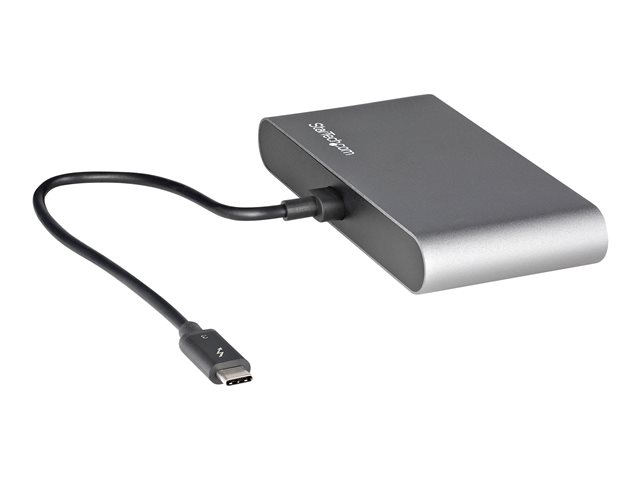 StarTech.com Thunderbolt 3 Mini Dock - Portable Dual Monitor w/HDMI 4K 60Hz - 2X USB-A Hub (3.2/2.0), GbE - 28cm Cable - TB3 Multiport Adapter - Mac/Windows- Upgraded Version of TB3DKM2HD (TB3DKMHDL) - Docking station - Thunderbolt 3 - 2 x HDMI - 1GbE