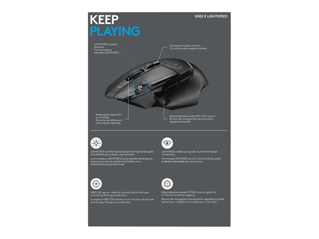 G502 X LIGHTSPEED BLACK/CORE - EER2