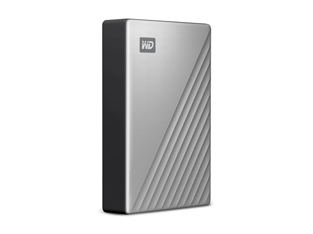WD My Passport Ultra for Mac WDBGKC0060BSL - Hard drive - encrypted - 6 TB - external (portable) - USB 3.2 Gen 1 (USB-C connector) - 256-bit AES - silver