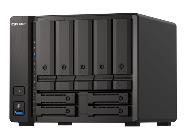 QNAP TS-H973AX-8G - NAS server - 9 bays - SATA 6Gb/s - RAID RAID 0, 1, 5, 6, 10, 50, JBOD, 60, RAID TP - RAM 8 GB - 2.5 Gigabit Ethernet / 10 Gigabit Ethernet - iSCSI support