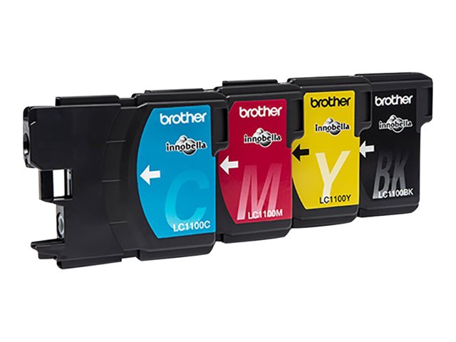 Brother LC1100 Value Pack - 4-pack - black, yellow, cyan, magenta - original - ink cartridge - for Brother DCP-185, DCP-385, DCP-6690, MFC-490, MFC-5490, MFC-5890, MFC-6490, MFC-990