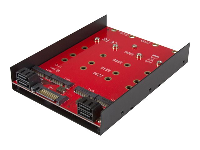 StarTech.com 4-Drive M.2 SSD (NGFF) to SATA Hard Drive Adapter for 3.5\" Drive Bay - Supports 2230/2242/2260/2280/22110 M.2 NGFF SATA - 6Gbps (35S24M2NGFF) - Storage controller - M.2 - SATA 6Gb/s - SATA 6Gb/s
