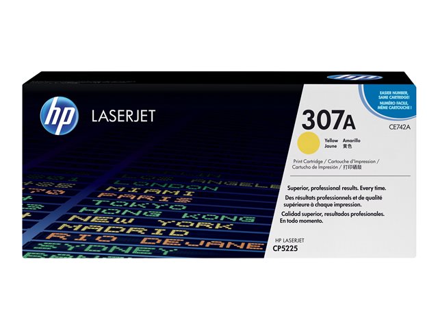HP 307A - Yellow - original - LaserJet - toner cartridge (CE742A) - for Color LaserJet Professional CP5225, CP5225dn, CP5225n