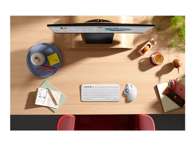 Logitech Ergo Series ERGO M575 - Trackball - optical - 5 buttons - wireless - Bluetooth 5.0 LE, 2.4 GHz - USB wireless receiver - off white