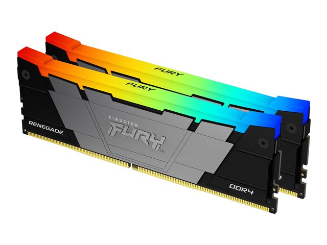 Kingston FURY Renegade RGB - DDR5 - kit - 64 GB: 2 x 32 GB - DIMM 288-pin - 6400 MHz / PC5-51200 - CL32 - 1.1 V - unbuffered - on-die ECC - silver, black