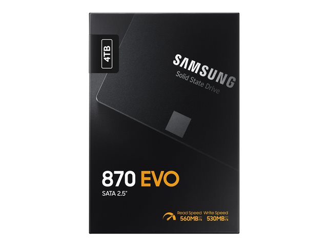 Samsung 870 EVO MZ-77E4T0B - SSD - encrypted - 4 TB - internal - 2.5\" - SATA 6Gb/s - buffer: 4 GB - 256-bit AES - TCG Opal Encryption