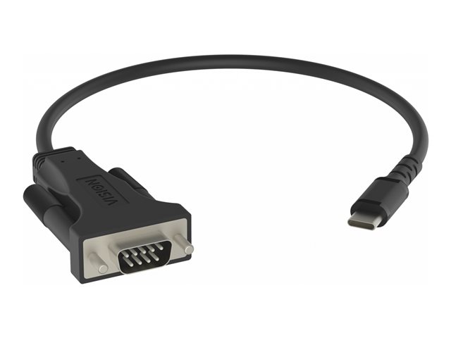 VISION Professional installation-grade USB-C to Serial RS-232 adapter - LIFETIME WARRANTY - works with mac and pc - installed as standard com port - 480 mbps - voltage to 5v - supports all data signals - USB-A 2.0 (M) to 9-Pin D-Sub (M) - driver on USB adaptor - black