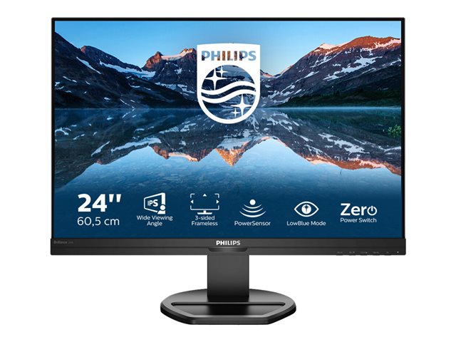Philips B Line 240B9 - LED monitor - 24.1\" (24\" viewable) - 1920 x 1200 WUXGA @ 75 Hz - IPS - 300 cd/m² - 1000:1 - 4 ms - HDMI, DVI-D, VGA, DisplayPort - speakers - black texture