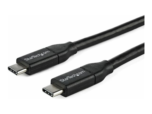 StarTech.com USB C To USB C Cable - 3 ft / 1m - USB-IF Certified - 5A PD - USB 2.0 - USB Type C Charging Cable - USB C Fast Charge Cable (USB2C5C1M) - USB cable - 24 pin USB-C (M) to 24 pin USB-C (M) - Thunderbolt 3 / USB 2.0 - 5 A - 1 m - black