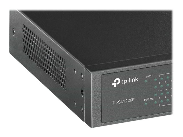 TP-Link TL-SL1226P - Switch - unmanaged - 24 x 10/100 (PoE+) + 2 x 10/100/1000 + 2 x combo Gigabit SFP - desktop, rack-mountable - PoE+ (250 W)