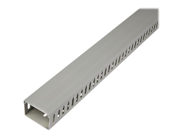 StarTech.com Open Slot Cable Management Raceway with Cover, 3\"(75mm)W x 2\"(50mm)H, 6.5ft(2m) length, 1/4\"(8mm) Slots, PVC Network Cable Hider Kit/Wall Wire Duct, Max 180 Cables, UL Listed - UL94 V0, M1 Fire Rated (CBMWD7550) - Cable raceway - 2 m - grey - TAA Compliant