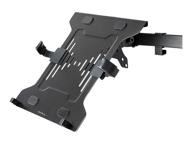 StarTech.com VESA Laptop Tray, Adjustable Monitor Arm Laptop Tray Secures Notebooks up to 4.5kg (9.9lb), 75x75 & 100x100 VESA Holes, Ventilated, Compatible w/ Monitor Desk Mounts & Stands - Vertical Laptop Holder (LAPTOP-ARM-TRAY) - Mounting component (notebook tray, 2 x notebook arms, 2 x notebook arm clips) - for notebook - steel, plastic - black