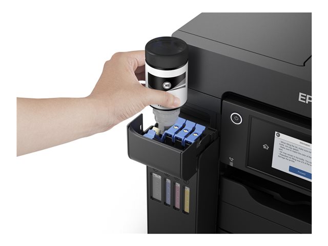 Epson EcoTank ET-5800 - Multifunction printer - colour - ink-jet - A4 (210 x 297 mm) (original) - A4 (media) - up to 25 ppm (printing) - 550 sheets - 33.6 Kbps - USB 2.0, LAN, Wi-Fi(ac) - black