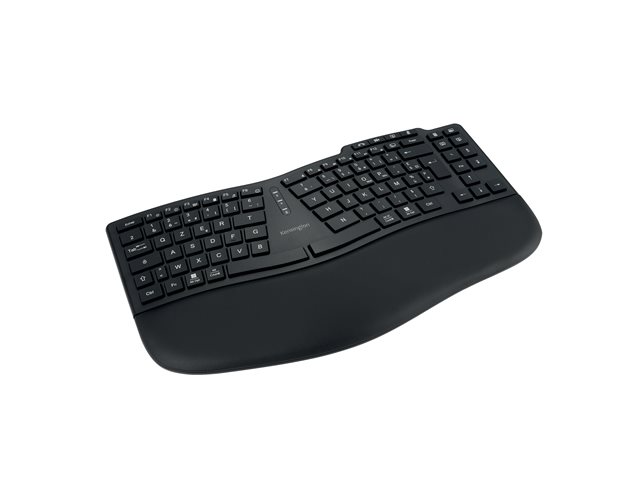 Kensington Pro Fit Ergo KB675 EQ - Keyboard - rechargeable - TKL - wireless - 2.4 GHz, Bluetooth - QWERTZ - German - black