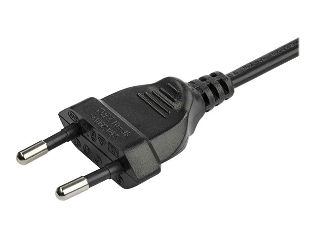 StarTech.com 2m (6ft) Laptop Power Cord, EU Plug to C7, 2.5A 250V, 18AWG, Notebook / Laptop Replacement AC Power Cord, Printer/Power Brick Cord, Europlug to IEC 60320 C7 - Laptop Charger Cable, Black (752E-2M-POWER-LEAD) - Power cable - Europlug (P) to power IEC 60320 C7 - AC 250 V - 2.5 A - 2 m - black