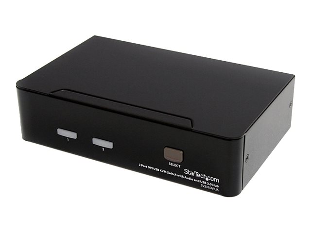 StarTech.com 2 Port DVI USB KVM Switch with Audio and USB 2.0 Hub (SV231DVIUA) - KVM / audio / USB switch - 2 x KVM / audio / USB - 1 local user - desktop - for P/N: IM12D1500P, SVA12M2NEUA, SVA12M5NA, USBDVI4N1A10, USBDVI4N1A6
