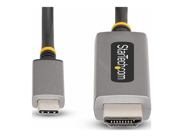 StarTech.com 10ft (3m) USB-C to HDMI Adapter Cable, 8K 60Hz, 4K 144Hz, HDR10, USB Type-C to HDMI 2.1 Video Converter Cable, USB-C DP Alt Mode/USB4/Thunderbolt 3/4 Compatible - USB-C Laptop to HDMI Monitor (136B-USBC-HDMI213M) - Adapter cable - 24 pin