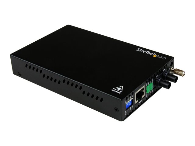 StarTech.com 10/100 Mbps Ethernet to Fiber Optic Media Converter - Steel - Chassis Mount - ST Multimode - 1310nm - 2km (ET90110ST2) - Fibre media converter - 100Mb LAN - 10Base-T, 100Base-FX, 100Base-TX - RJ-45 / ST multi-mode - up to 2 km - 1310 nm - for P/N: ETCHS2U, SVA12M2NEUA, SVA12M5NA