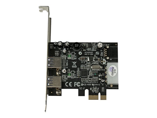 StarTech.com 2 Port PCI Express (PCIe) SuperSpeed USB 3.0 Card Adapter with UASP - LP4 Power - Dual Port USB 3 PCIe Controller (PEXUSB3S25) - USB adapter - PCIe - USB 3.0 x 2 - for P/N: CFASTRWU3, S251SMU33EP, ST103008U2C, ST53004U1C, ST7300U3M, ST93007U2C, UNI251BMU33