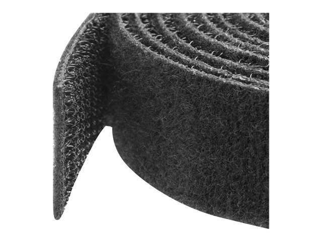 StarTech.com 25ft. Hook and Loop Roll - Cut-to-Size Reusable Cable Ties - Bulk Industrial Wire Fastener Tape - Adjustable Fabric Wraps - Black (HKLP25) - Cable tie roll - 7.62 m - for P/N: CABSHF2POST2, HKLP25BL, HKLP25GN, HKLP25RD, HKLP25YW, RK4OD