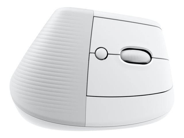 Logitech Lift for Mac - Vertical mouse - ergonomic - optical - 6 buttons - wireless - Bluetooth - Logitech Logi Bolt USB receiver - off-white - for Apple MacBook