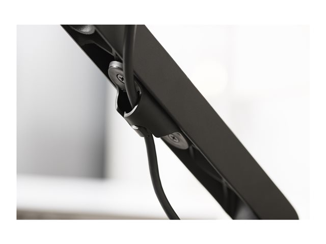 VISION Monitor Desk Arm Mount - LIFETIME WARRANTY - fits display 10-34\" with VESA sizes 75 x 75 or 100 x 100 - double-articulated - clamp or grommet to desk - rotate to portrait - smart spring-assisted weight balancing system - maximum reach 463 mm / 18.2\" - SWL 7 kg / 15 lb - matt black