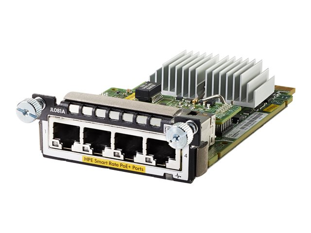 HPE Aruba 3810M/2930M Smart Rate Module - Expansion module - 1/2.5/5/10GBase-T (PoE+) x 4 - for HPE Aruba 2930M 24, 2930M 48, 3810, 3810M 16, 3810M 24, 3810M 40, 3810M 48