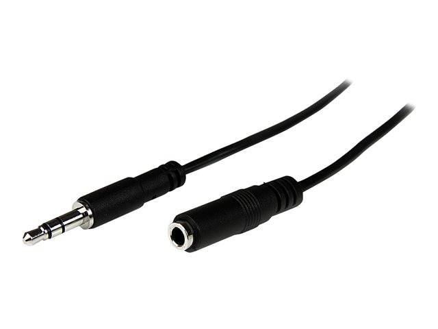 StarTech.com 2m Slim 3.5mm Stereo Extension Audio Cable - Male / Female - Headphone Audio Extension Cable Cord - 2x Mini Jack 3.5mm - 2 m (MU2MMFS) - Audio extension cable - mini-phone stereo 3.5 mm female to mini-phone stereo 3.5 mm male - 2 m - black